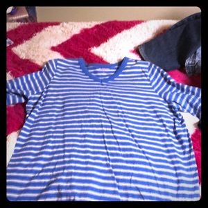 Blue and white striped shirt